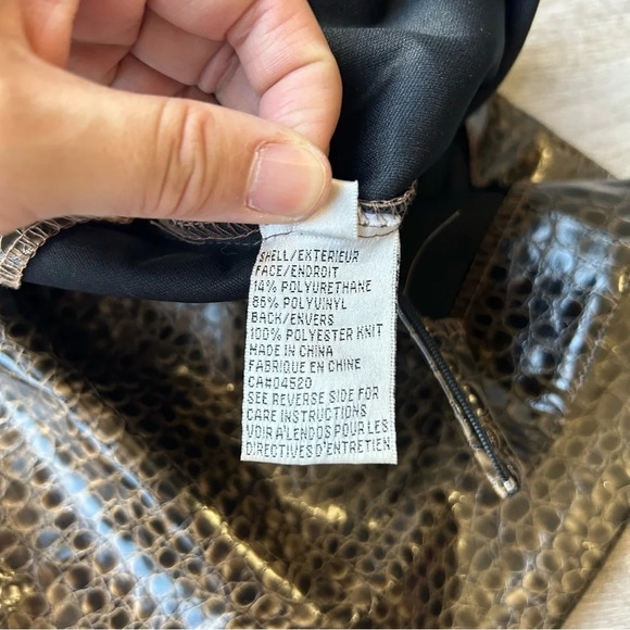 Valenti Snakeskin Faux Patent Leather Mini Skirt - Picture 6 of 12